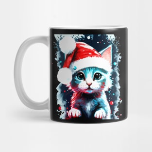 Kitten Cat Christmas Hat Mug